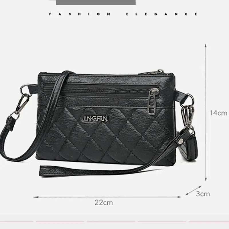 Vintage Envelope Shoulder Bag PU Leather Clutch Crossbody Handbag