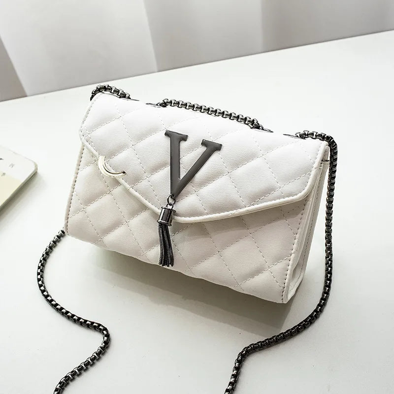 Women Bags Tassel Chain Square Shoulder Messenger Crossbody Bag Famous Mobile Ph