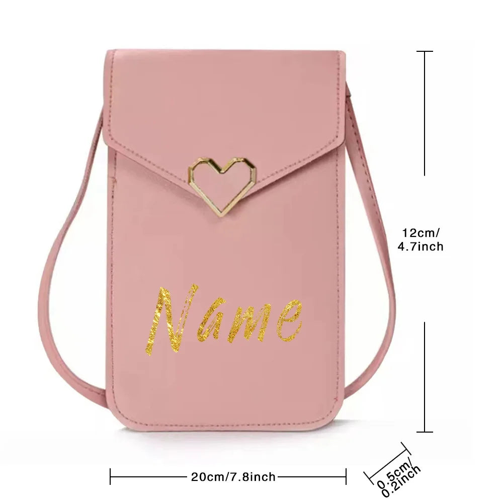 Personalized Name Touch Screen Cell Phone Purse Crossbody Shoulder Bag