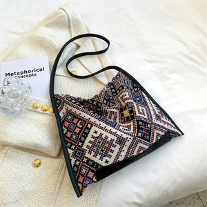 Patchwork Bohemian Style Tote Large Capacity Shoulder Bag
