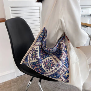 Patchwork Bohemian Style Tote Large Capacity Shoulder Bag
