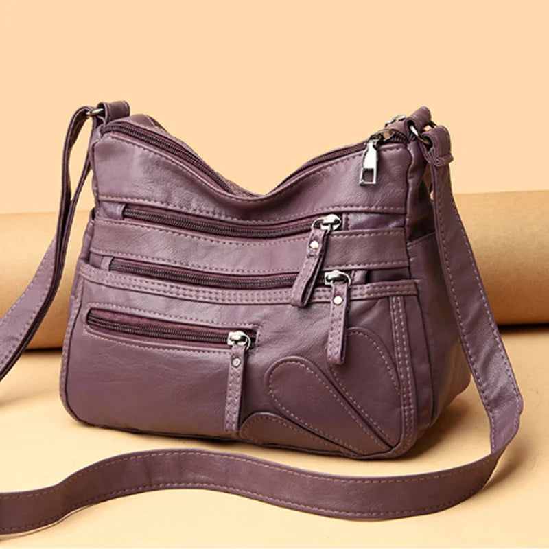 Women Bags Shoulder Bag Washed Leather Handbags Vintage Shoulder Crossbody Class