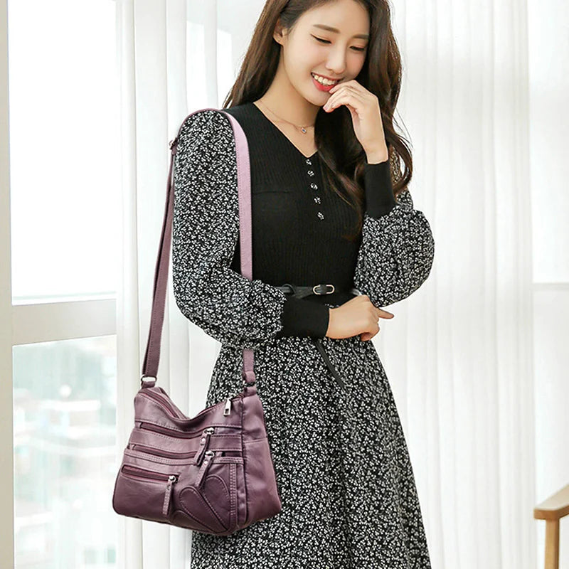 Women Bags Shoulder Bag Washed Leather Handbags Vintage Shoulder Crossbody Class