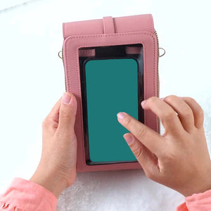 Soft Leather Touch Screen Phone Purse Crossbody Handbag
