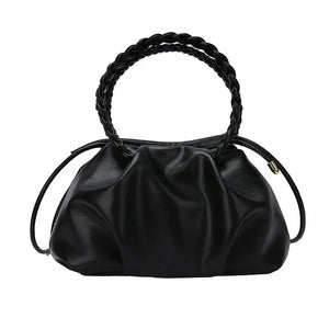 Braided Handle Top-handle Bag Vintage Tote Soft Shoulder Bag