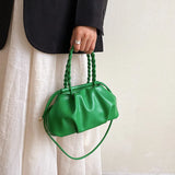 Braided Handle Top-handle Bag Vintage Tote Soft Shoulder Bag