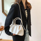 Braided Handle Top-handle Bag Vintage Tote Soft Shoulder Bag