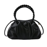 Braided Handle Top-handle Bag Vintage Tote Soft Shoulder Bag