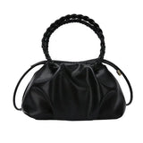 Braided Handle Top-handle Bag Vintage Tote Soft Shoulder Bag