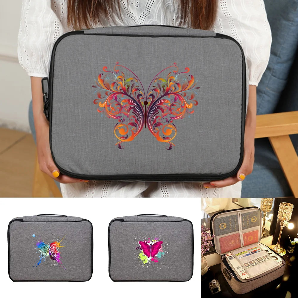 Large Cartoon Briefcase Tote for Documents with Lockbox