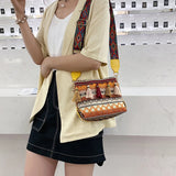 Women Bucket Shoulder Bag Vintage Ethnic Summer Tassel Ladies Crossbody Handbag