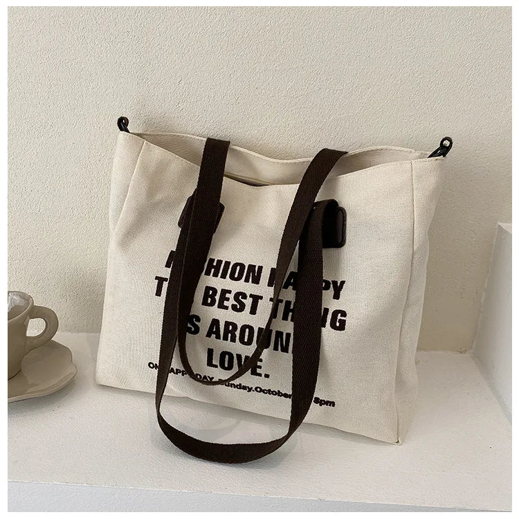 Large Capacity Women Canvas Shoulder Bag