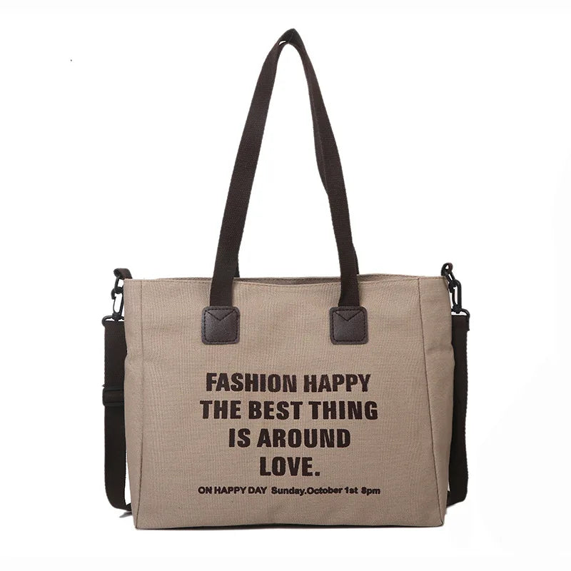 Large Capacity Women Canvas Shoulder Bag