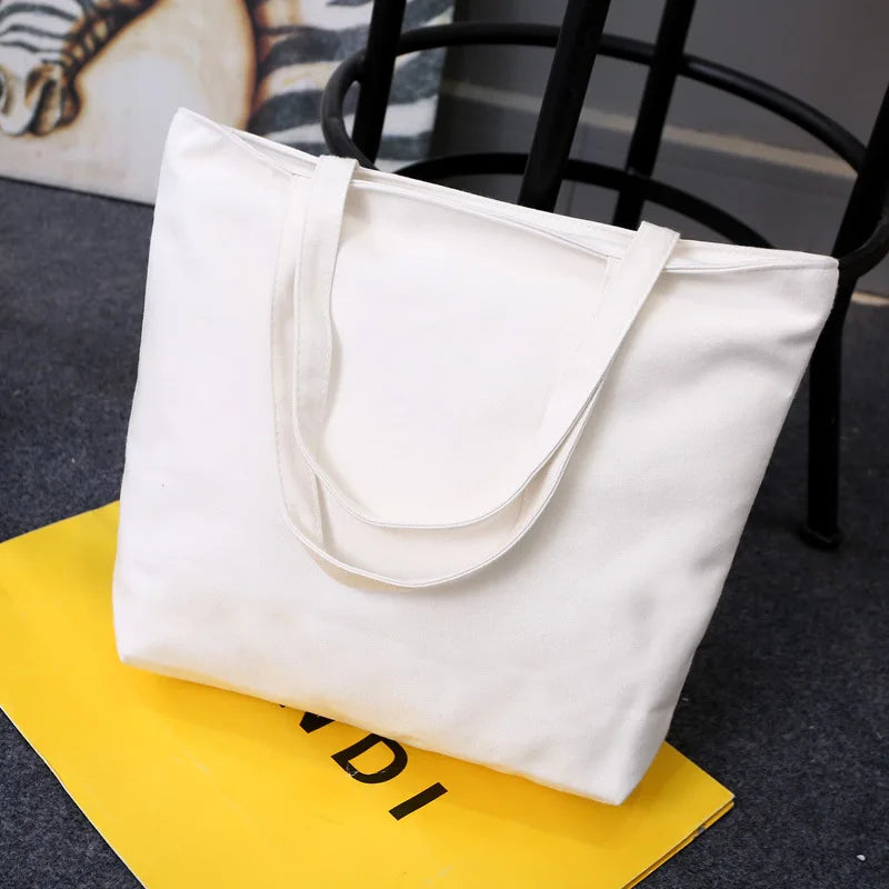 Women Canvas Shoulder Bag Cartoon Tote Hand Bag Ladies Large Capacity