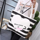 Women Canvas Shoulder Bag Cartoon Tote Hand Bag Ladies Large Capacity