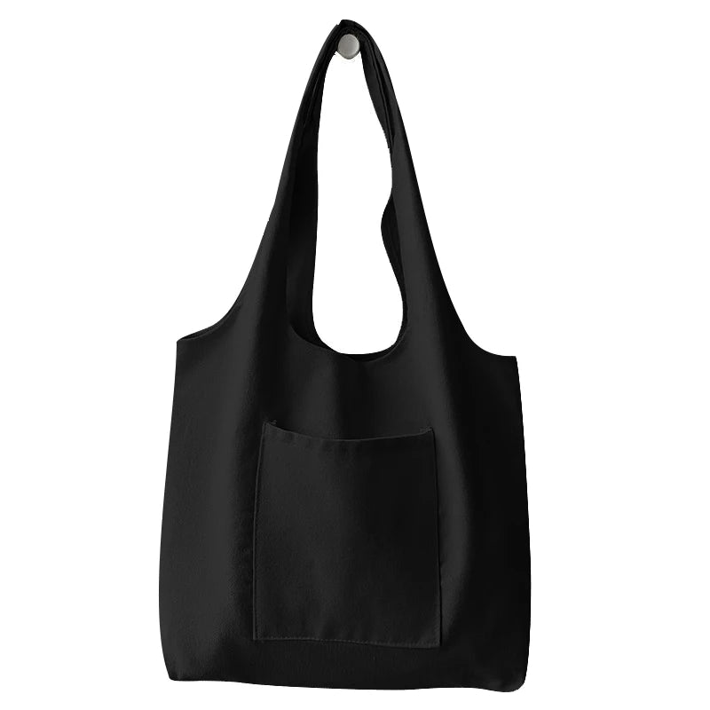 Cat Printed Canvas Handbag Large Capacity Beach Tote Bag