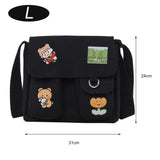 Women Canvas Harajuku Crossbody Tote for Outdoor Traveling