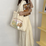 Canvas Shoulder Bag Cotton Fabric Handbag