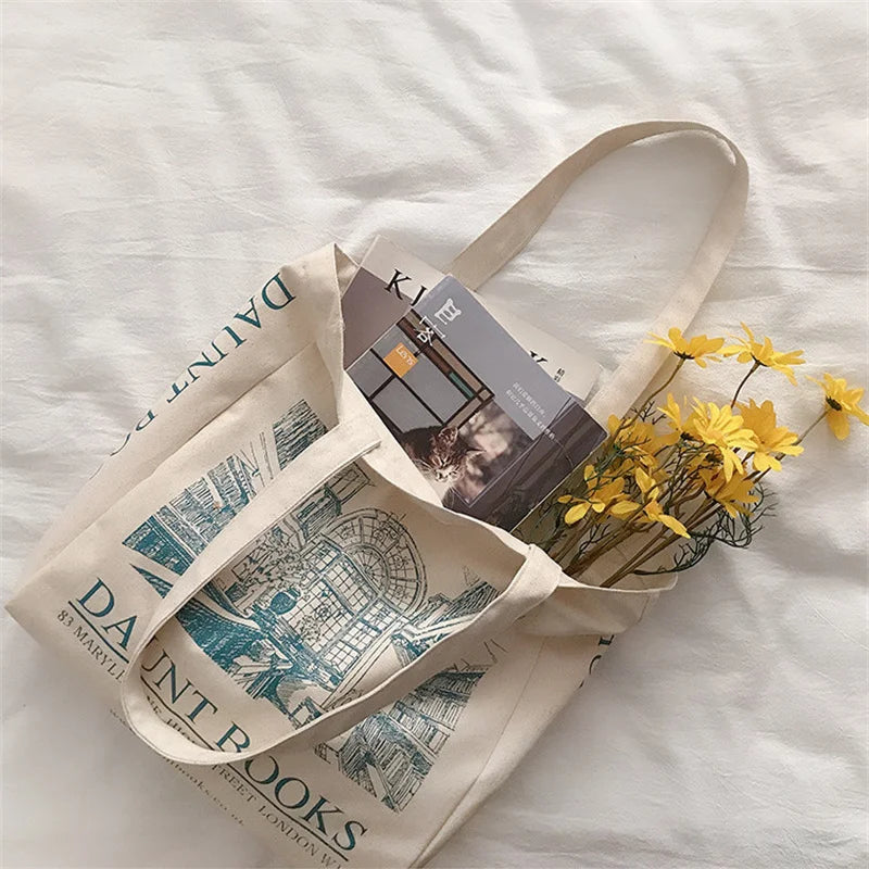 London Daunt Books Canvas Shoulder Bag for Women