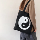 Canvas Shoulder Bag Printed Ladies Reusable Shopping Bags Cotton Unisex