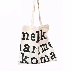 Women Canvas Shoulder Bags, Letter Print Style Large Capacity Handbag