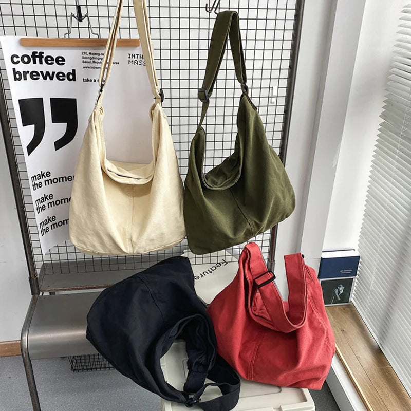 Women Canvas Shoulder Bags Large Capacity Handbag Tote