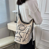 Vintage Canvas Shoulder Bag Crossbody Handbag Graffiti Harajuku Casual