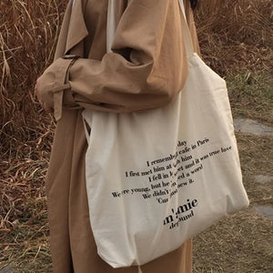 Women Canvas Tote Handbag Soft Cloth Shoulder Bags Girls Reusable Folding Bags