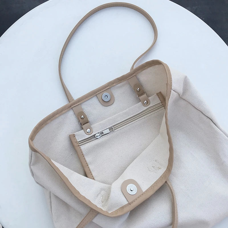 Women Canvas Totes Shoulder Bag Casual Handbags Large Capacity