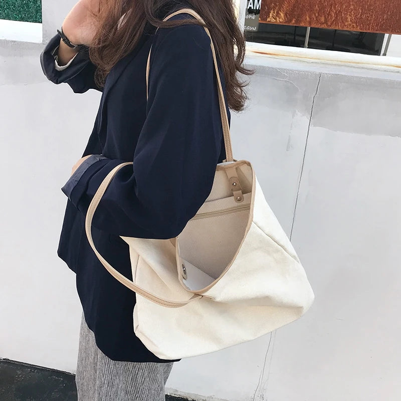 Women Canvas Totes Shoulder Bag Casual Handbags Large Capacity