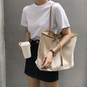 Women Canvas Totes Shoulder Bag Casual Handbags Large Capacity