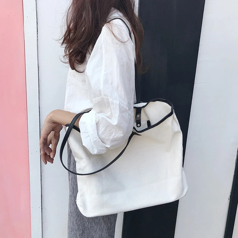 Women Canvas Totes Shoulder Bag Casual Handbags Large Capacity