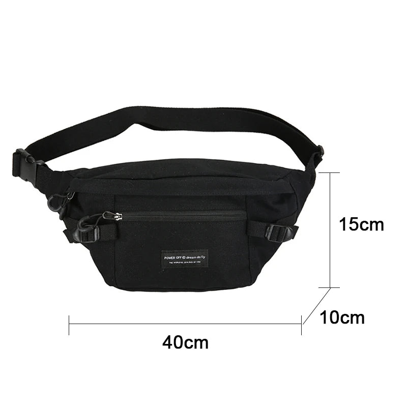 Canvas Waist Bag Unisex Casual Chest Bags Harajuku Outdoor Waist Packs
