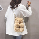 Cartoon Plush Bag Female Girl Doll Bear Student Crossbody Bag