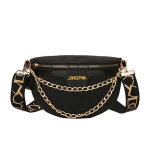 Casual Chest Bags with Metal Chain Single Shoulder Bags