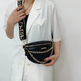 Casual Chest Bags with Metal Chain Single Shoulder Bags