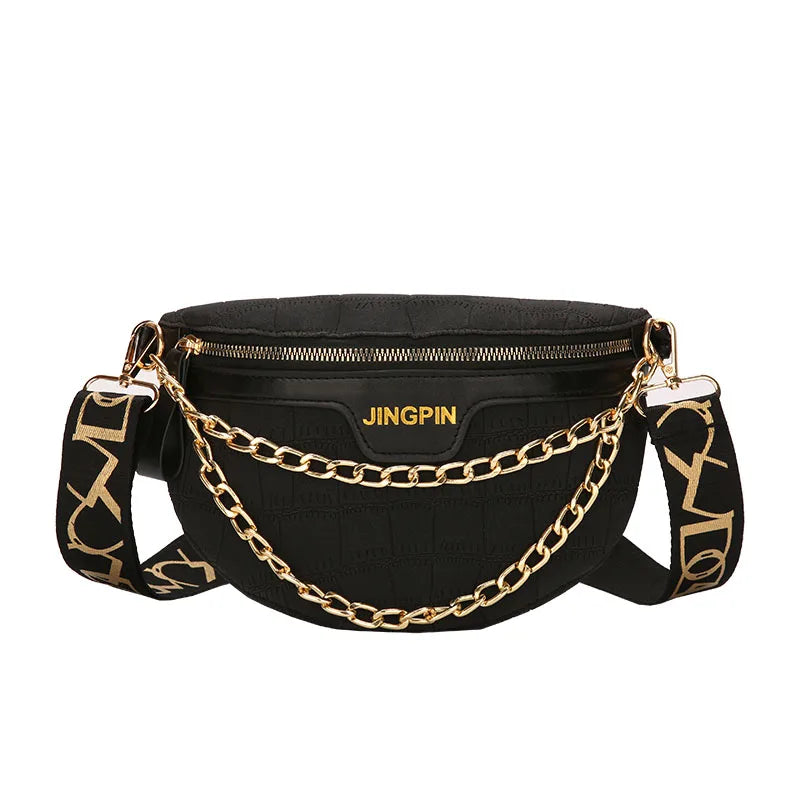 Casual Chest Bags with Metal Chain Single Shoulder Bags