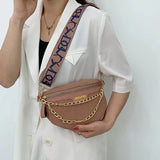 Casual Chest Bags with Metal Chain Single Shoulder Bags