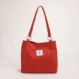 Women Casual Corduroy Shoulder Tote Bag Retro Canvas Shopper Messenger Bag