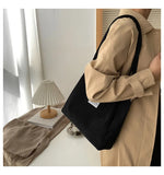 Women Casual Corduroy Shoulder Tote Bag Retro Canvas Shopper Messenger Bag