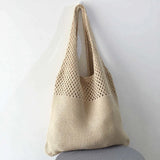 Women Casual Knitted Woolen Shoulder Bags Tote Plush Summer Shopper Bag