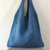 Women Casual Knitted Woolen Shoulder Bags Tote Plush Summer Shopper Bag