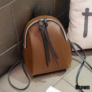 Women Casual PU Leather Mini Backpack Traveling Bags Student Bookbags