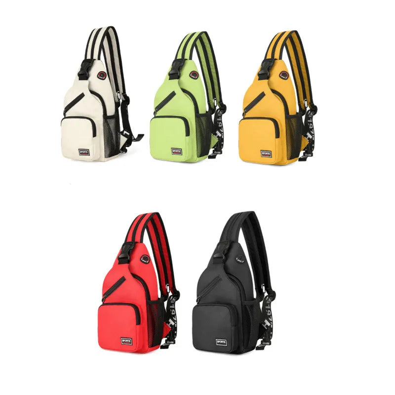 Casual Small Sling Backpack Travel Chest Bag With Earphone Hole