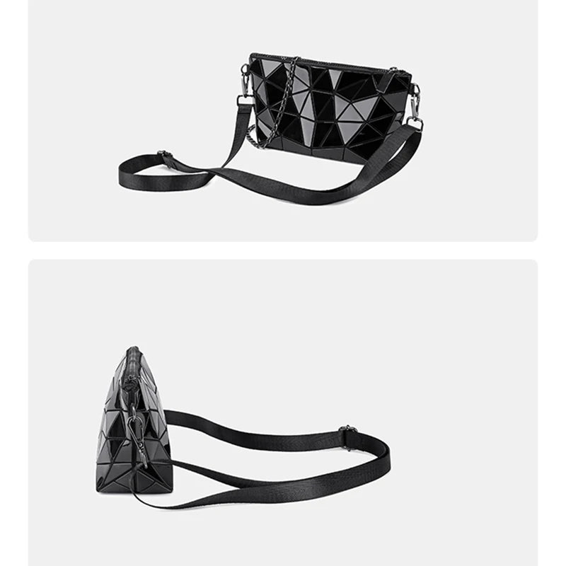 Women Chain Shoulder Bag Luminous Geometric Messenger Bags