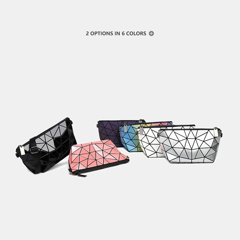 Women Chain Shoulder Bag Luminous Geometric Messenger Bags