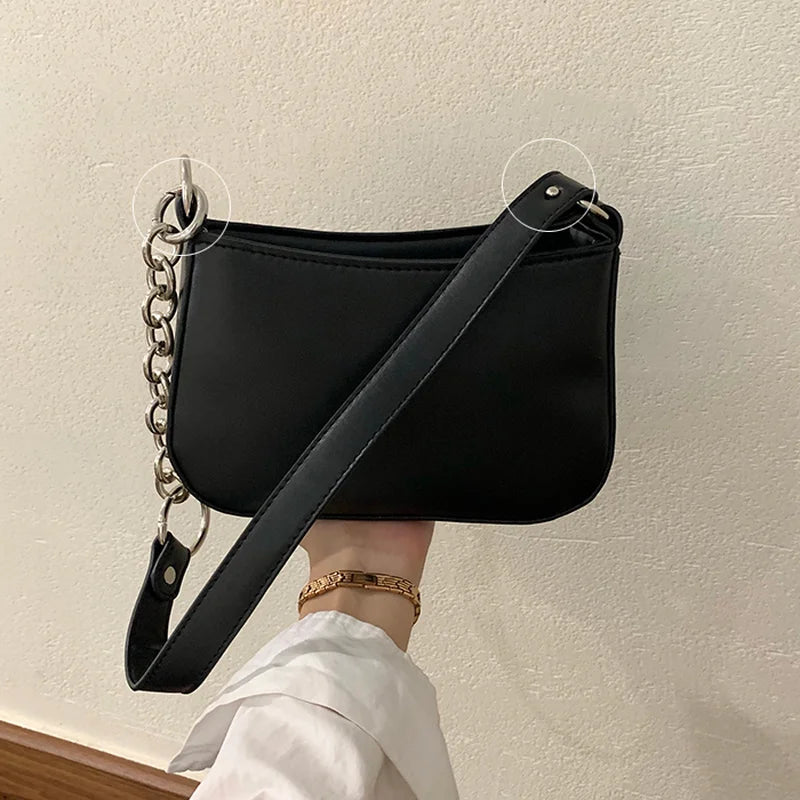 Square PU Leather Shoulder Bag Crossbody Handbag