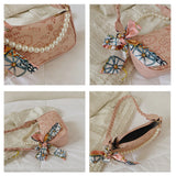 Cartoon Printed Shoulder Bag Lightweight Clutch with Scarf