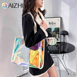 Women Clear Waterproof TOTES Shoulder Bag Summer Beach Pouch