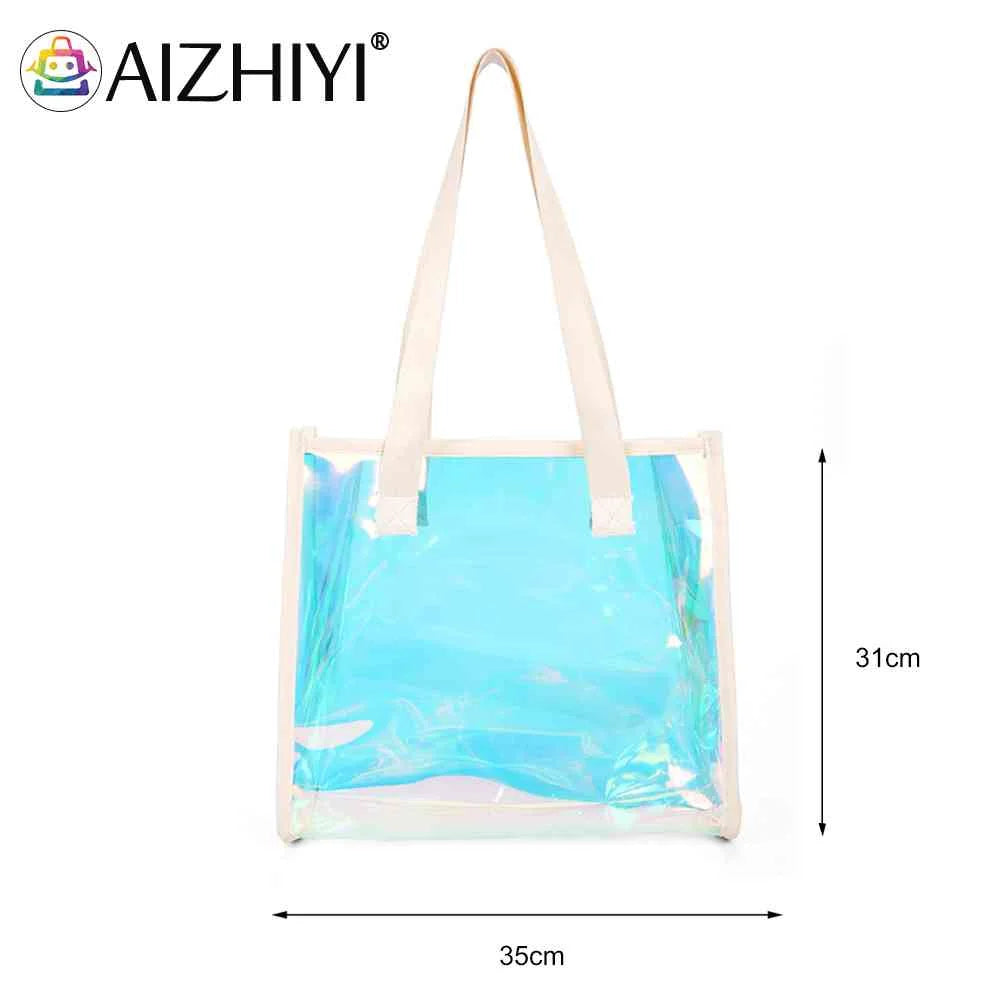 Women Clear Waterproof TOTES Shoulder Bag Summer Beach Pouch